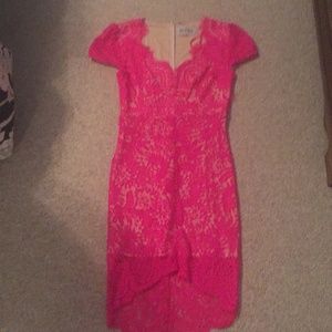 XENIA HOT PINK LACE DRESS
